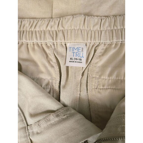 NWT Time and Tru Women’s Beige Linen Blend Shorts Size XL (16-18) 5” Inseam - Picture 5 of 5